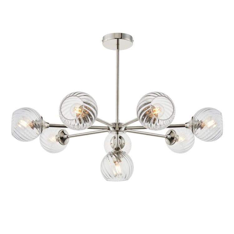 Allegra 8lt Pendant Ceiling Light Bright Nickel - Comet Lighting