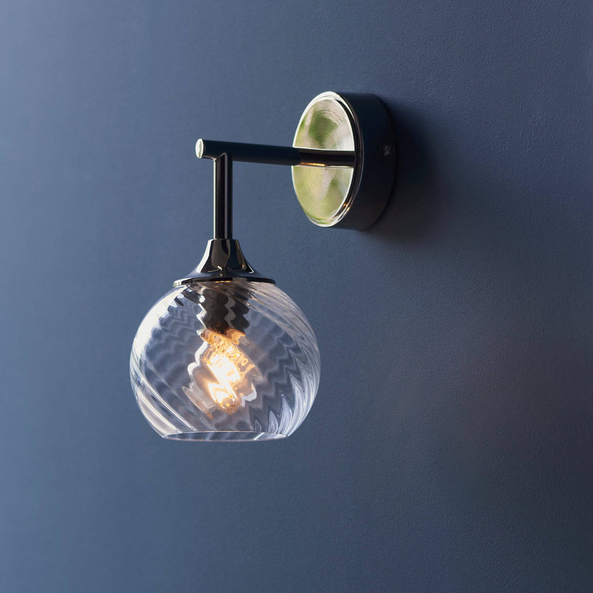 Allegra Wall Light Bright Nickel - Comet Lighting