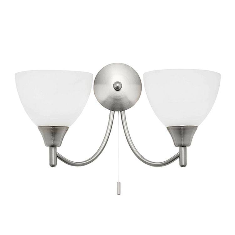 Alton 2-Light Wall Light Satin Chrome - Comet Lighting