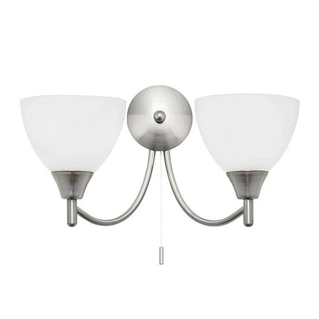 Alton 2-Light Wall Light Satin Chrome - Comet Lighting