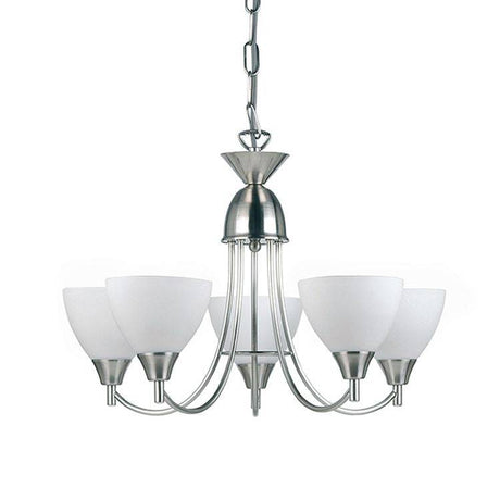 Alton 5-Light Pendant Ceiling Light Satin Chrome - Comet Lighting