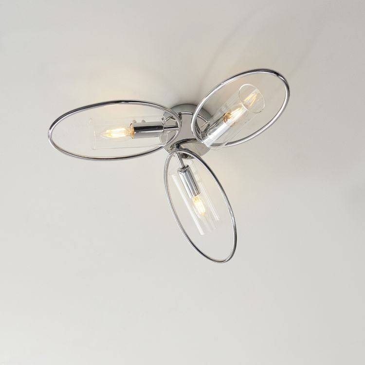 Amari 3Lt Semi-Flush Ceiling Light Chrome - Comet Lighting