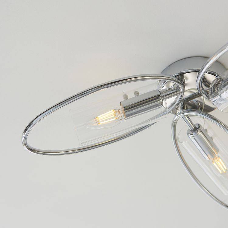 Amari 3Lt Semi-Flush Ceiling Light Chrome - Comet Lighting