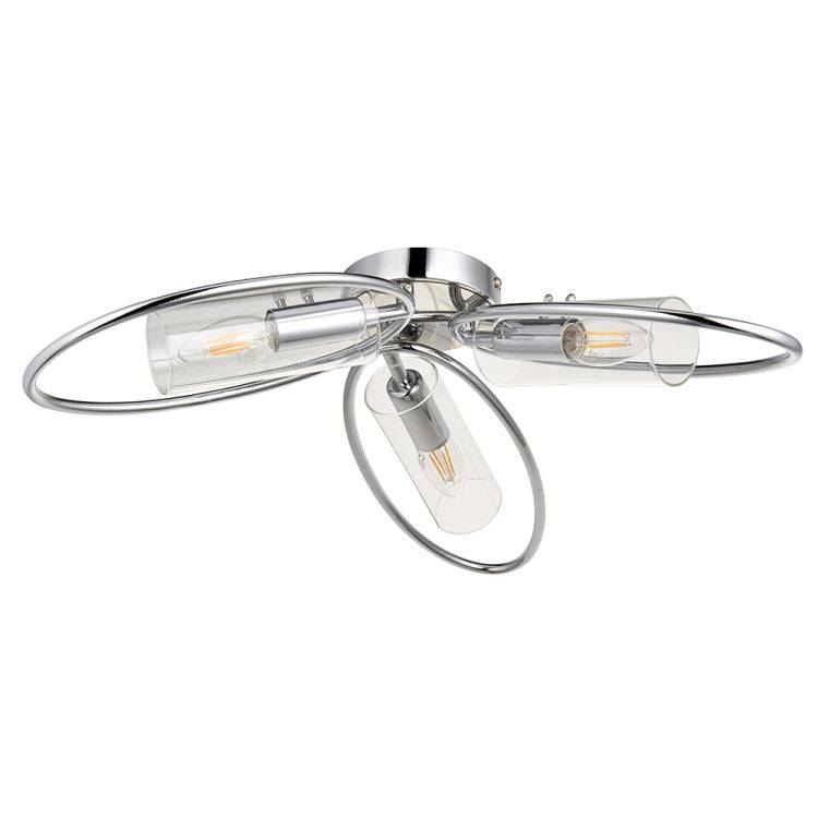 Amari 3Lt Semi-Flush Ceiling Light Chrome - Comet Lighting