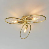 Amari 3Lt Semi-Flush Ceiling Light Polished Brass - Comet Lighting