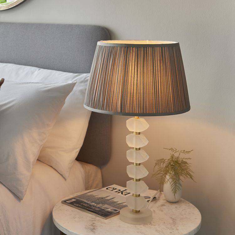 Annabelle Table Lamp & Freya 14 inch Charcoal Shade - Comet Lighting