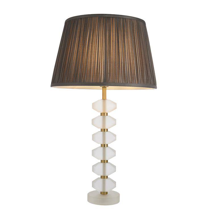 Annabelle Table Lamp & Freya 14 inch Charcoal Shade - Comet Lighting