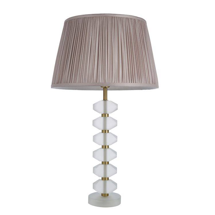 Annabelle Table Lamp & Freya 14 inch Dusky Pink Shade - Comet Lighting