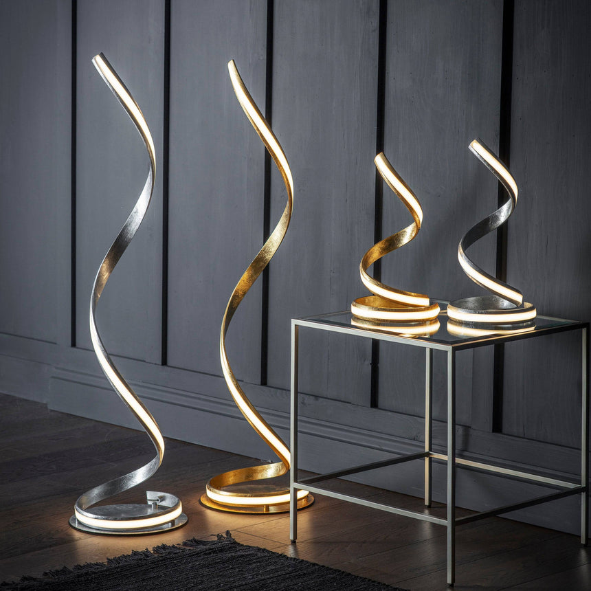 Aria LED Floor Lamp Gold - Comet Lighting