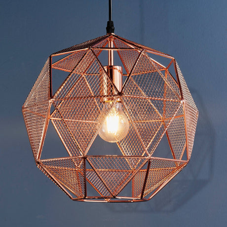 Armour 1-Light Pendant Ceiling Light Copper - Comet Lighting