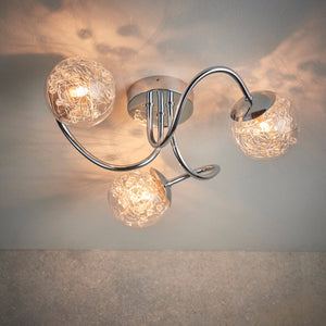 Auria 3-Light Semi Flush Ceiling Light Chrome - Comet Lighting