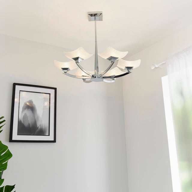 Ayres 6-Light Semi Flush Ceiling Light Chrome - Comet Lighting