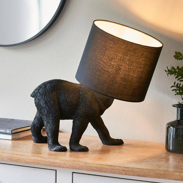 Barack Bear Table Lamp Matt Black - Comet Lighting