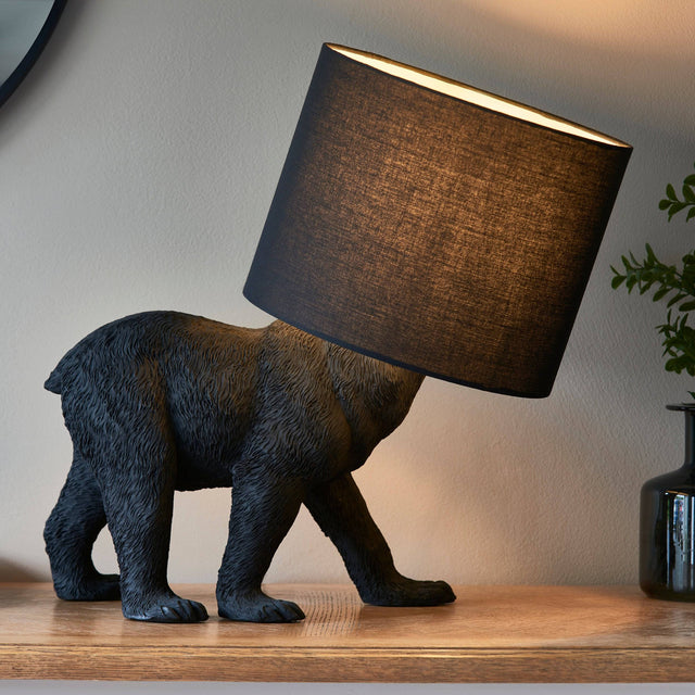 Barack Bear Table Lamp Matt Black - Comet Lighting