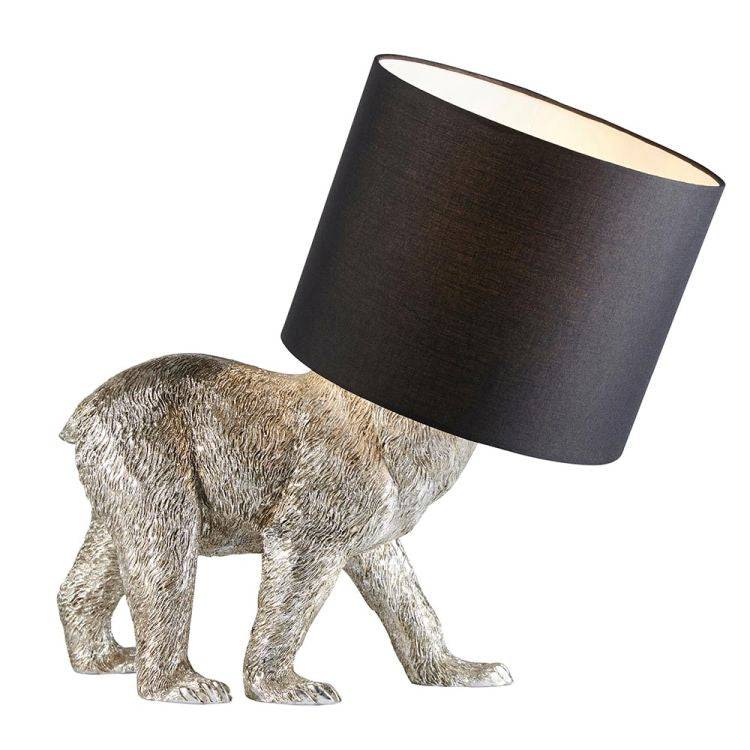 Barack Bear Table Lamp Vintage Silver - Comet Lighting