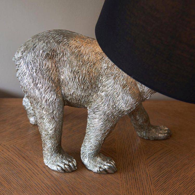 Barack Bear Table Lamp Vintage Silver - Comet Lighting