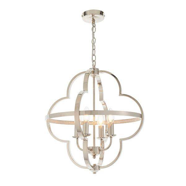 Barton 4lt Pendant Ceiling Light Bright Nickel - Comet Lighting