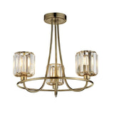 Berenice 3lt Semi Flush Ceiling Light Antique Brass - Comet Lighting