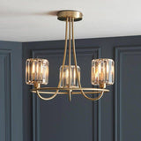 Berenice 3lt Semi Flush Ceiling Light Antique Brass - Comet Lighting