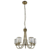 Berenice 5lt Pendant Ceiling Light Antique Brass - Comet Lighting