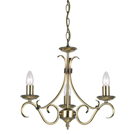 Bernice 3-Light Pendant Ceiling Light Antique Brass - Comet Lighting