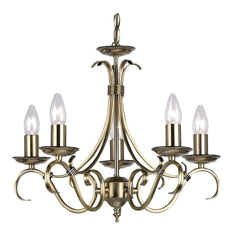 Bernice 5-Light Pendant Ceiling Light Antique Brass - Comet Lighting