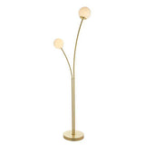 Bloom 2-Light Floor Lamp Satin Brass - Comet Lighting