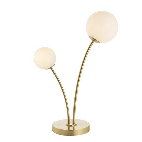 Bloom 2-Light Table Lamp Satin Brass - Comet Lighting