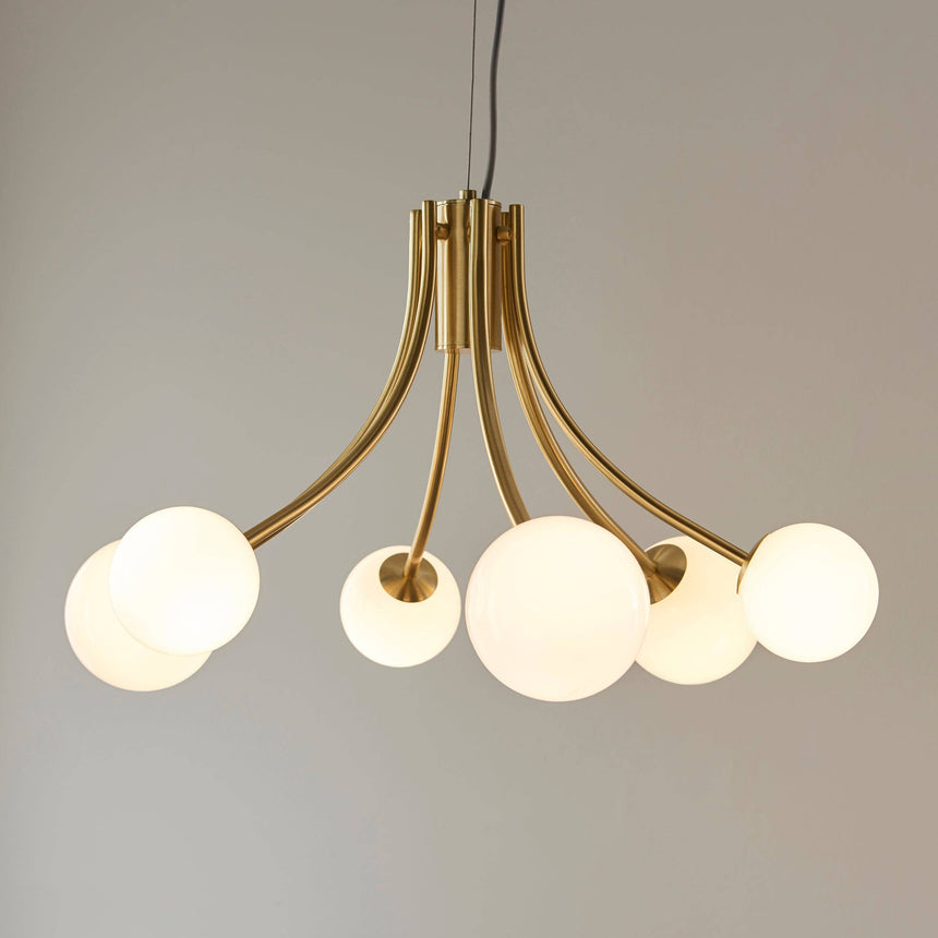 Bloom 6-Light Pendant Ceiling Light Satin Brass - Comet Lighting