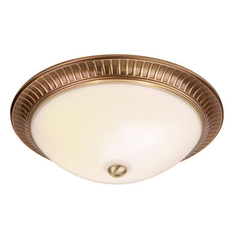 Brahm 2-Light Flush Ceiling Light Antique Brass - Comet Lighting