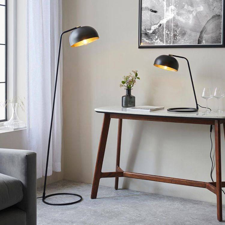 Brair New Floor Lamp Matt Black - Comet Lighting