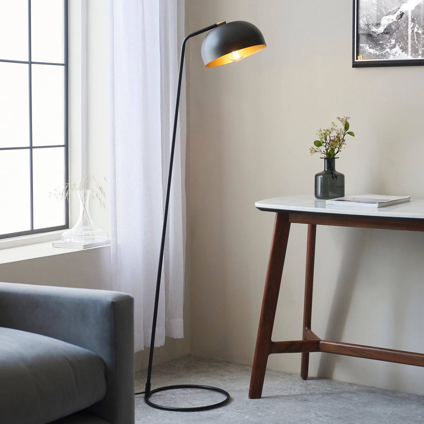 Brair New Floor Lamp Matt Black - Comet Lighting