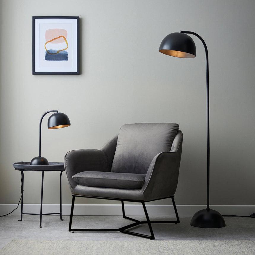 Brodey Floor Lamp Matt Black - Comet Lighting