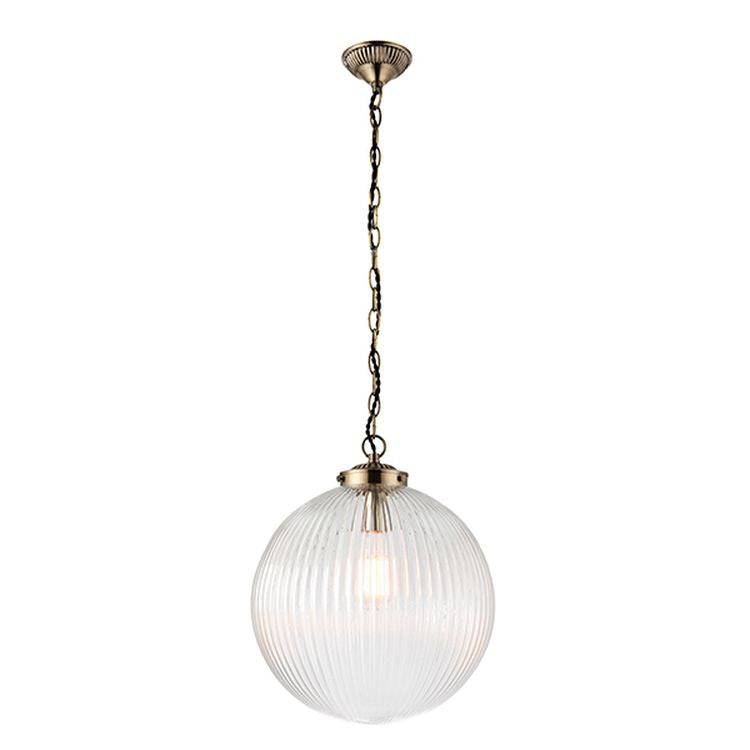 Brydon 1-Light Large Pendant Ceiling Light Clear Glass - Comet Lighting