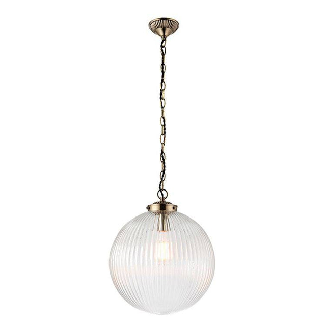 Brydon 1-Light Large Pendant Ceiling Light Clear Glass - Comet Lighting