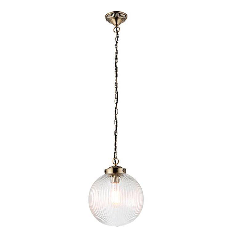 Brydon 1-Light Small Pendant Ceiling Light Clear Glass - Comet Lighting