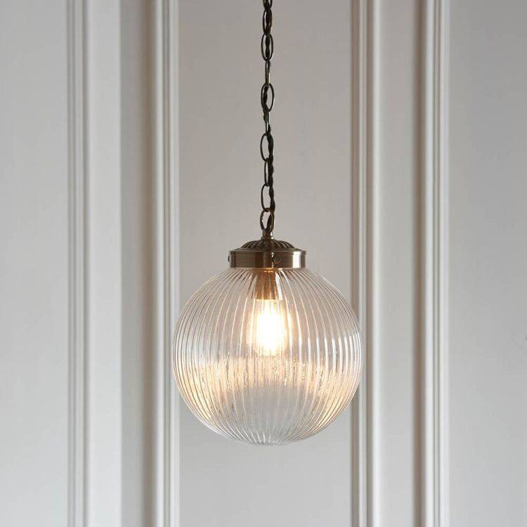 Brydon 1-Light Small Pendant Ceiling Light Clear Glass - Comet Lighting