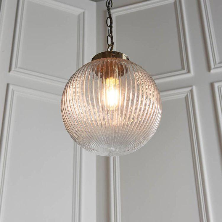 Brydon 1-Light Small Pendant Ceiling Light Clear Glass - Comet Lighting