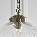 Brydon 1-Light Small Pendant Ceiling Light Clear Glass - Comet Lighting