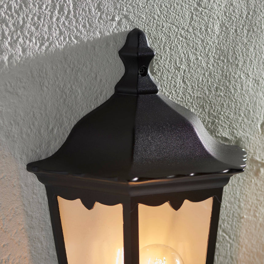 Burford 1-Light Outdoor Flush Wall Lantern Black - Comet Lighting