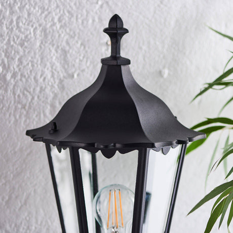 Burford 1-Light Outdoor Wall Lantern & PIR Black - Comet Lighting