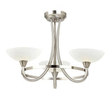 Cagney 3-Light Semi Flush Ceiling Light Satin Chrome - Comet Lighting