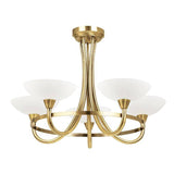 Cagney 5-Light Semi Flush Ceiling Light Antique Brass - Comet Lighting