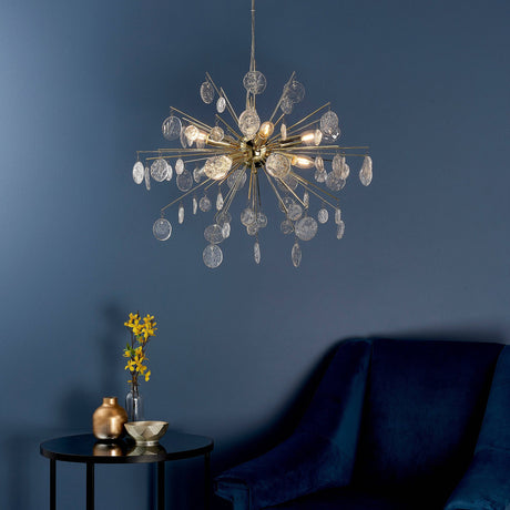 Calla 8-Light Pendant Ceiling Light Gold - Comet Lighting