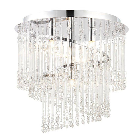 Camille 4-Light Flush Ceiling Light Chrome - Comet Lighting