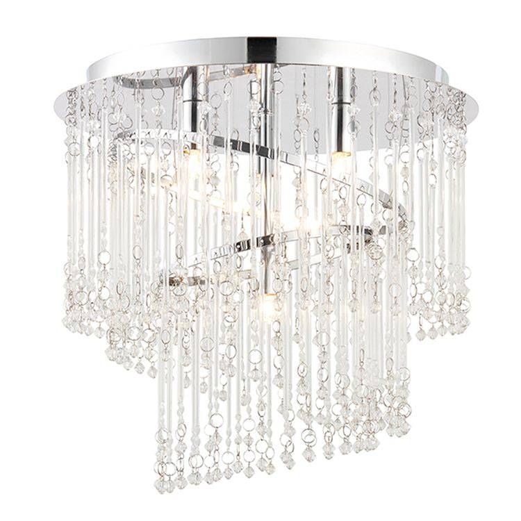 Camille 4-Light Flush Ceiling Light Chrome - Comet Lighting