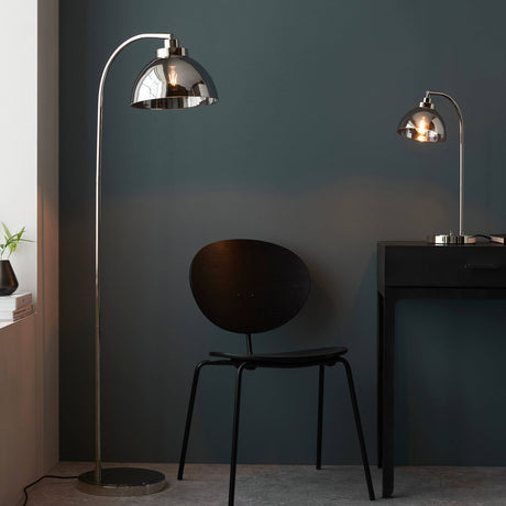 Caspa Task Floor Lamp Bright Nickel - Comet Lighting