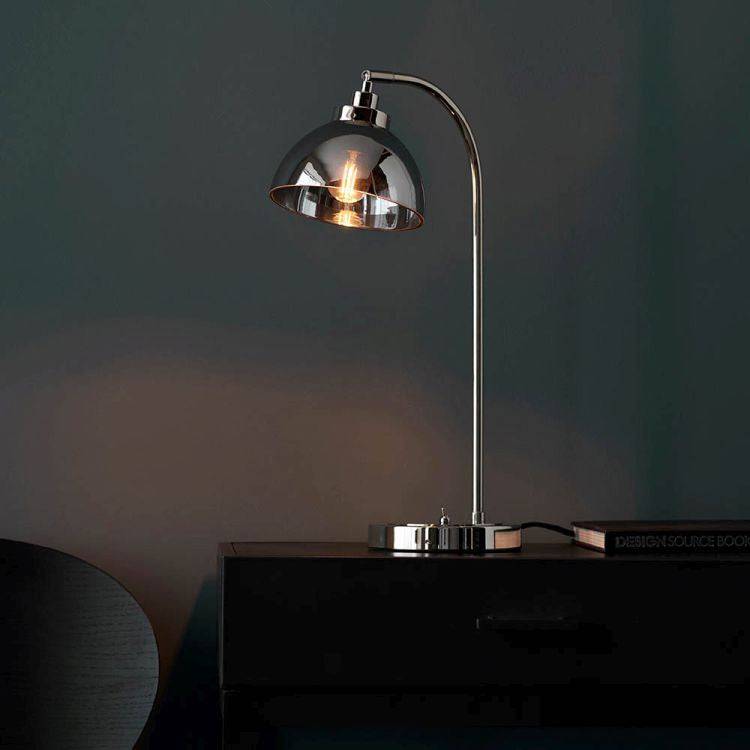 Caspa Task Table Lamp Bright Nickel - Comet Lighting