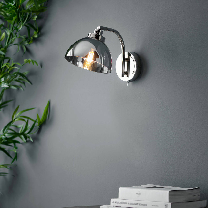 Caspa Wall Light Bright Nickel - Comet Lighting