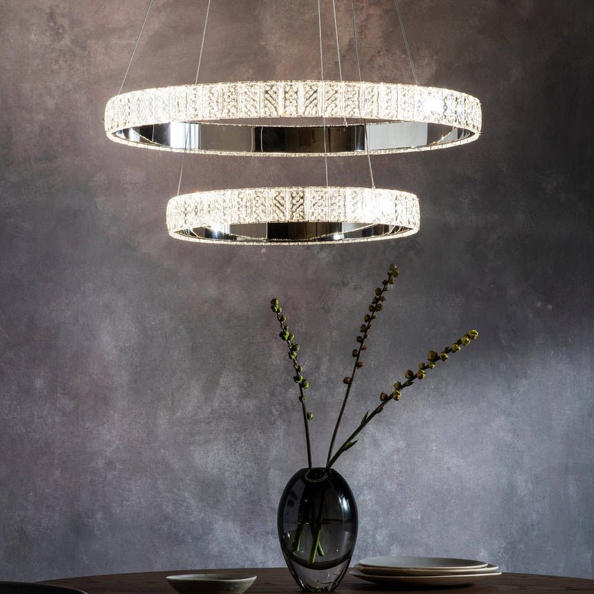 Celeste 2 Ring Pendant Ceiling Light - Comet Lighting